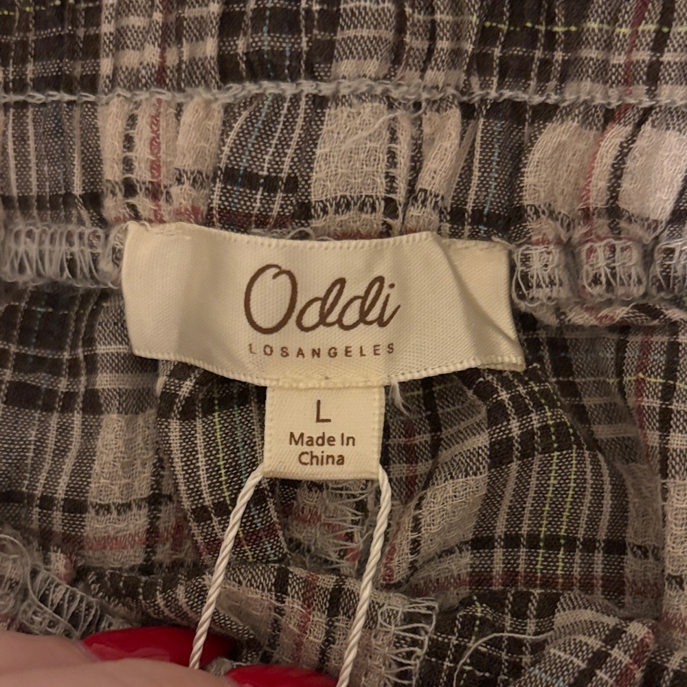 ODDI Plaid Patchwork Pants-Size Large - Picture 7 of 9